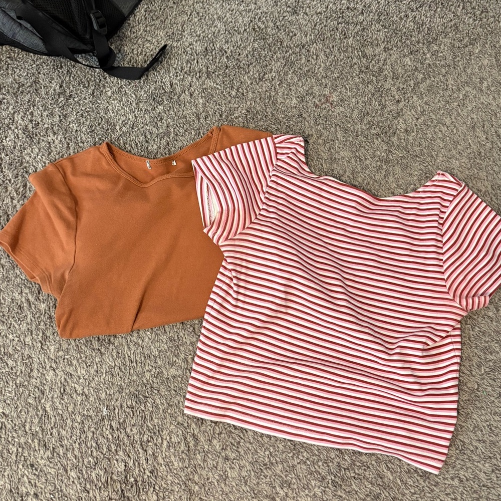 Striped and Orange Tops